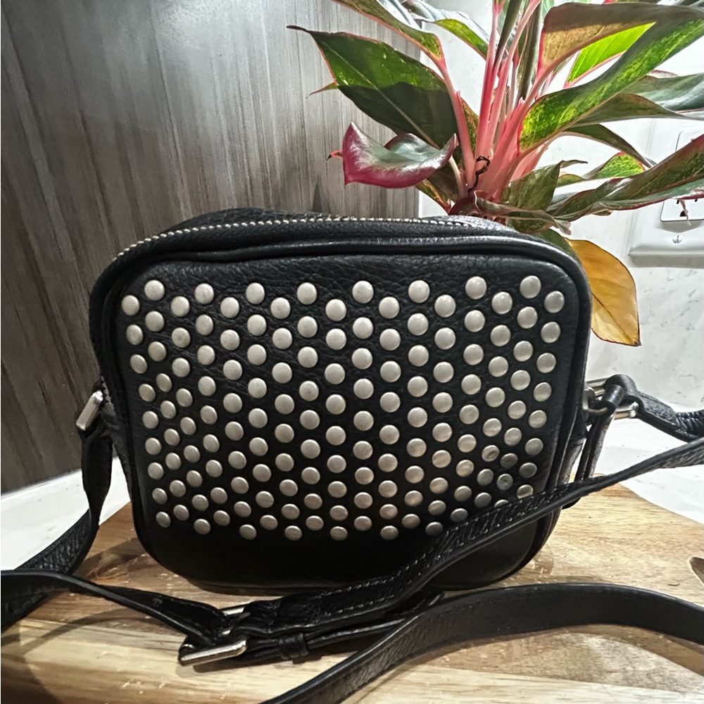 Burberry Studded Black Leather Camera Bag